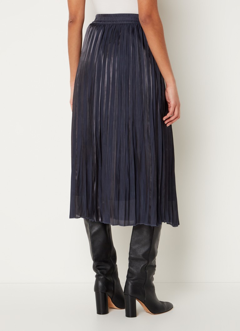 Saia midi de cetim com pregas Gerard Darel Dekra
