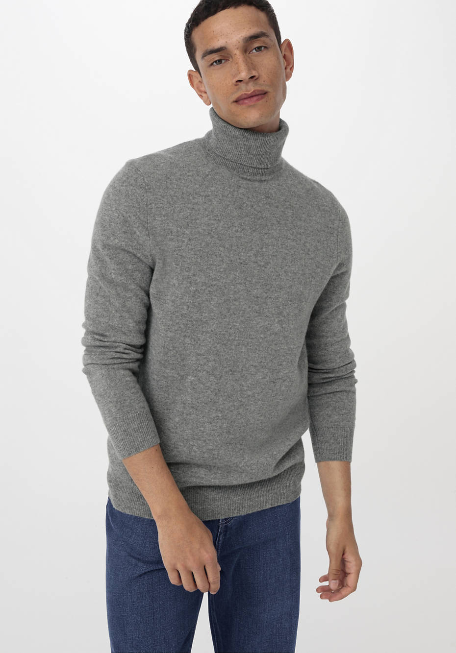 Rollkragen-Pullover aus Schurwolle mit Kaschmir