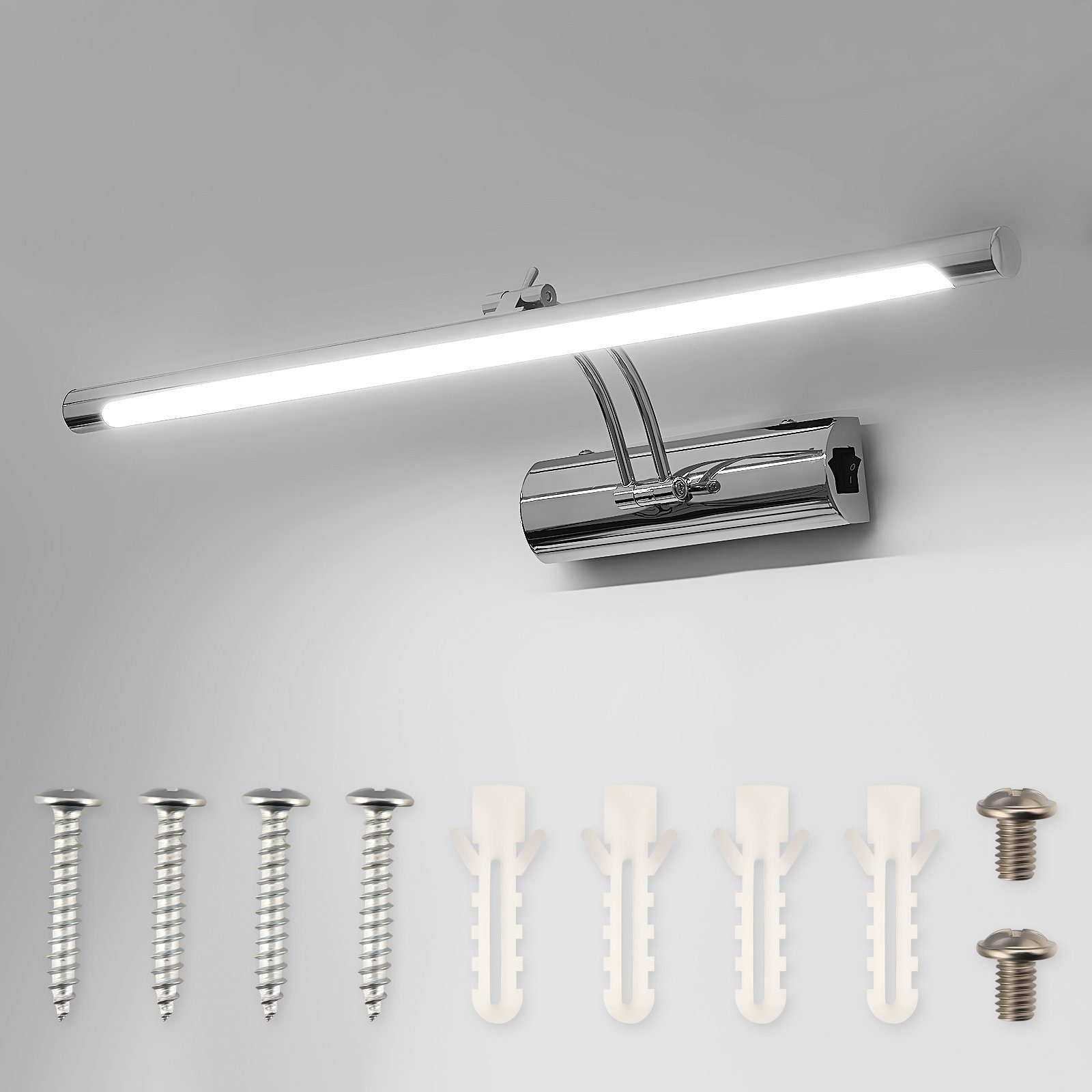 iscooter Spiegelleuchte LED Spiegelleuchte, Badezimmer Lampe Edelstahl Spiegellampe, LED fest integriert, Warmweiß, Kaltweißes, LED Spiegelleuchte, Spiegelleuchte, LED Badleuchte, Badlampe, Spiegellampe