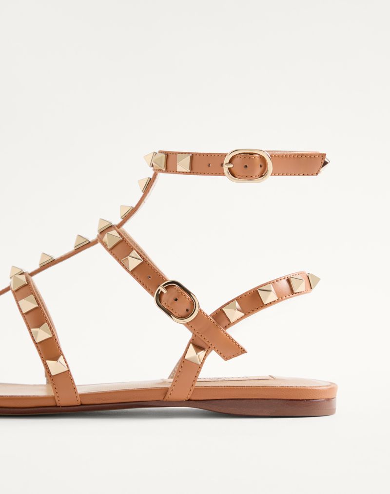 Rockstud lav sandal i kalveskind med stropper