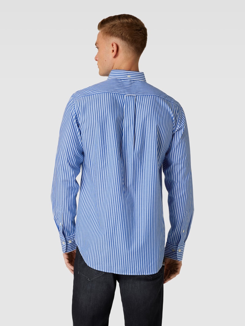 Regular Fit Freizeithemd mit Streifenmuster Modell 'POPLIN' in blau