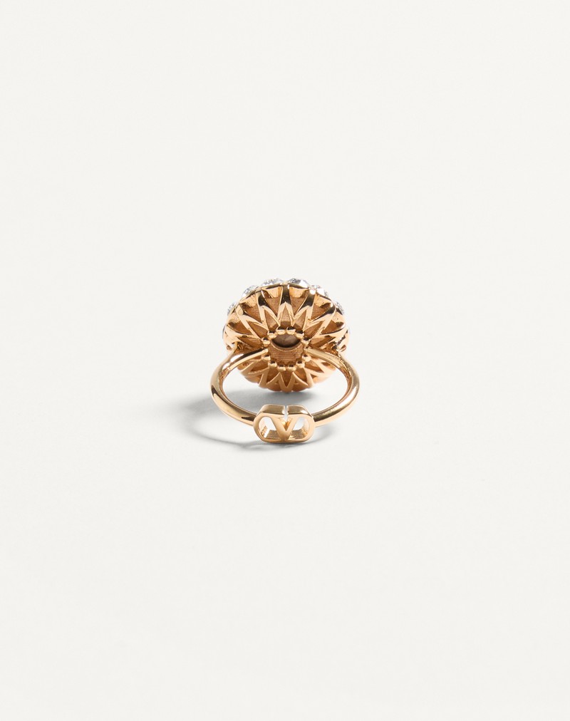 VLogo Signature Ring i Metal, Emalje og Krystaller