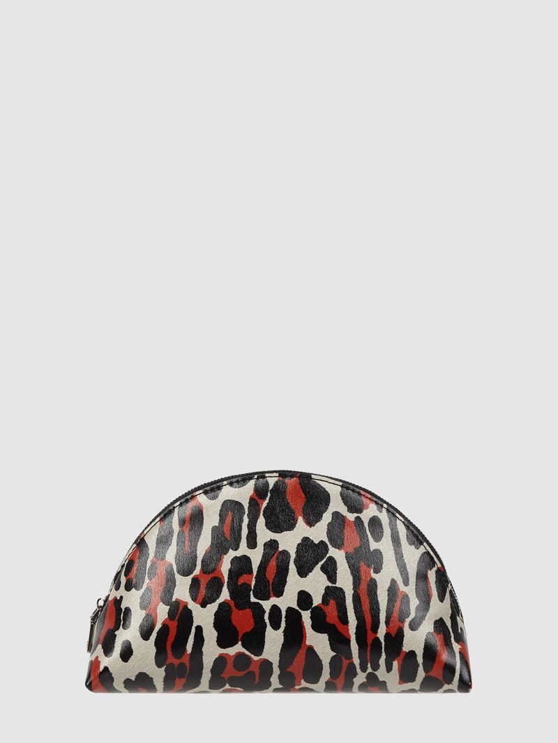 Kosmetiktasche mit Leopardenmuster Modell 'Spileo' in dunkel orange