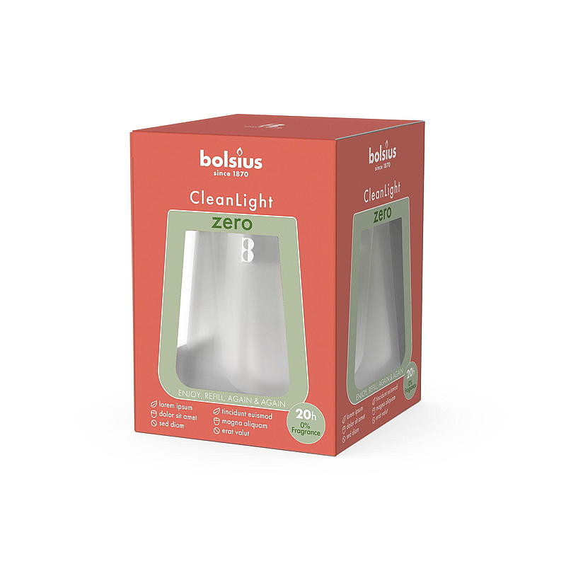 Bolsius Clean Light startsett 0% duft