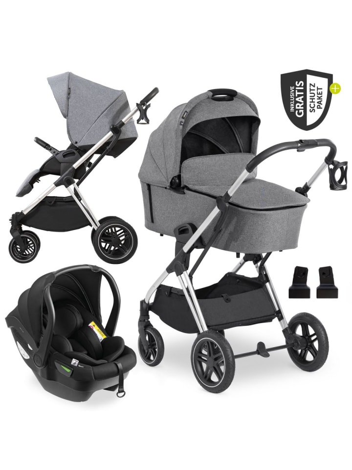 Hauck 3in1 Kinderwagen-Set Vision X Trio Set Black in grau günstig kaufen onesize