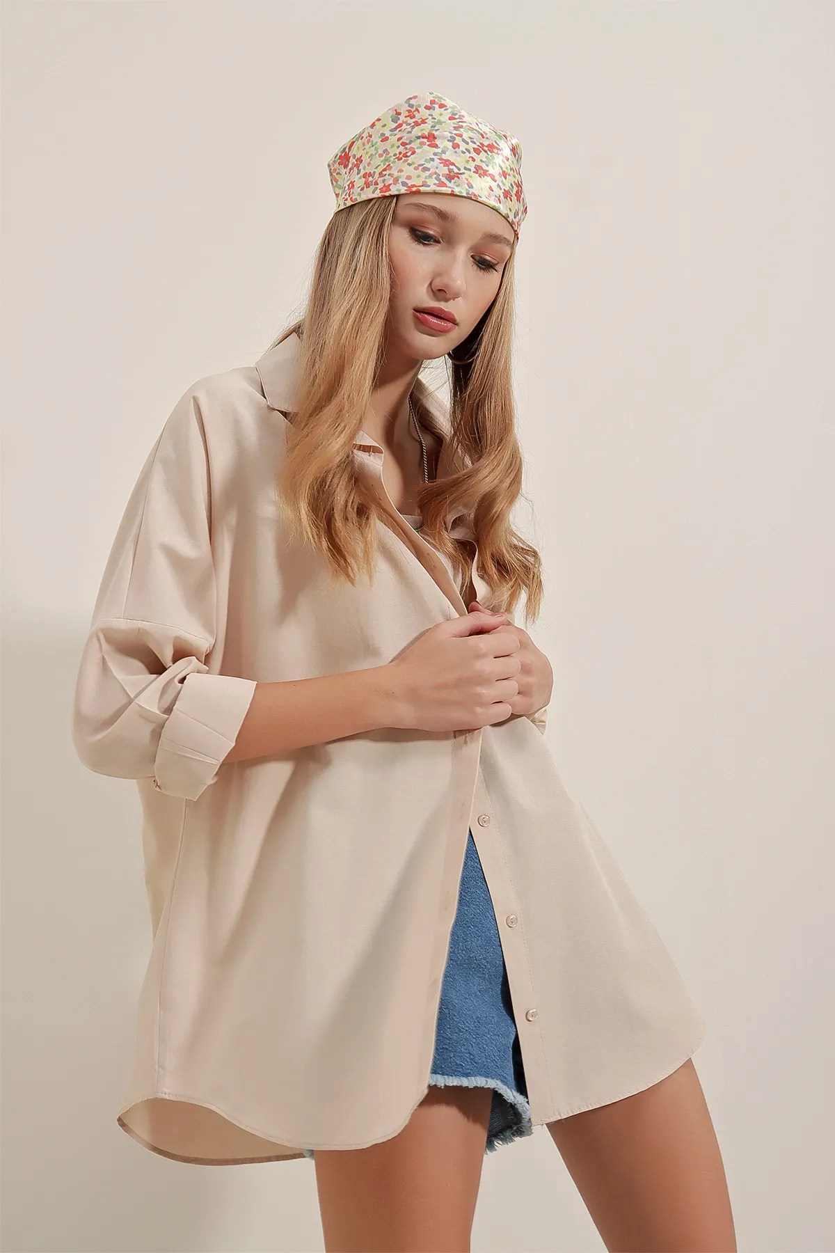 Bigdart  3900 Oversize-Lang-Basic-Hemd – Creme