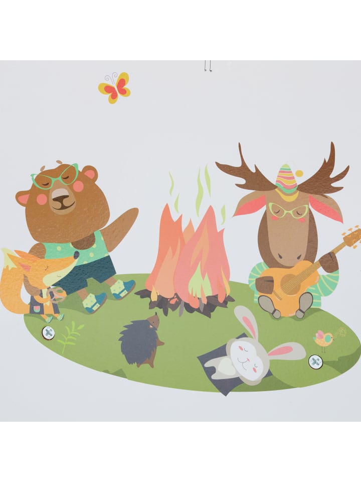 relaxdays Kinder Bücherregal Lagerfeuer in Bunt - (B)62 x (H)71 x (T)29 cm günstig kaufen onesize
