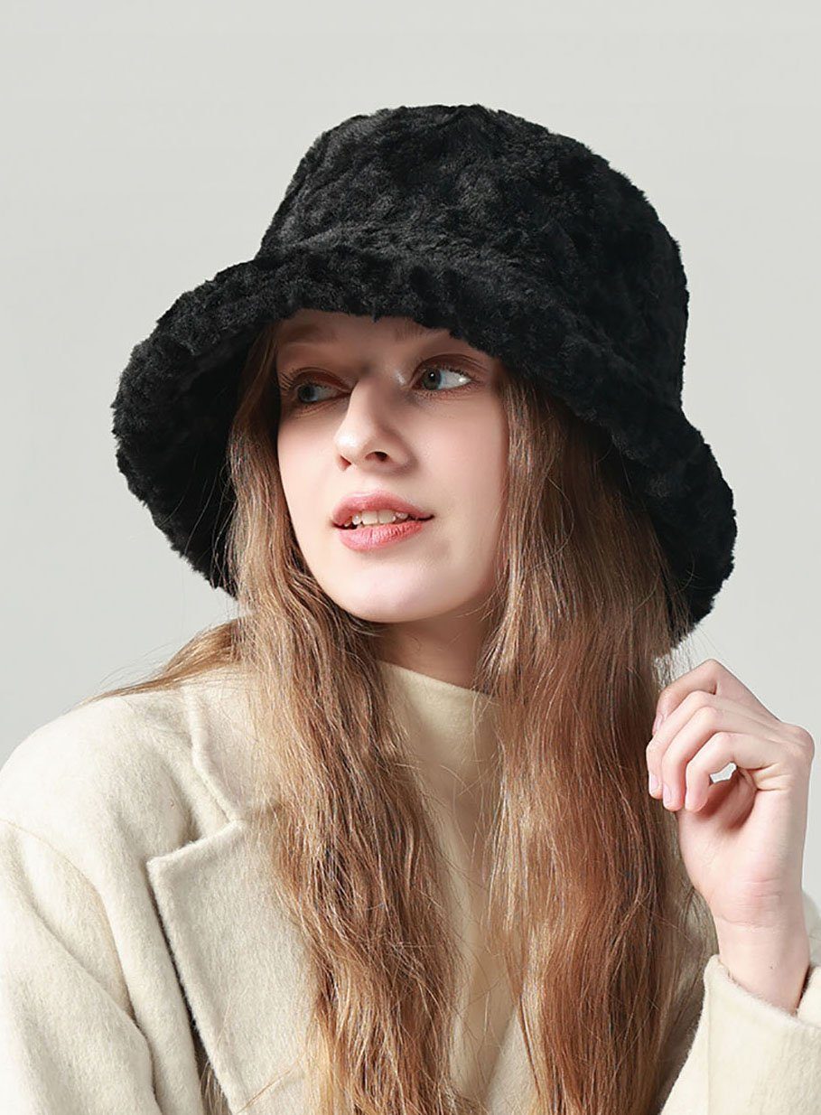 HutWorld Fischerhut Damen Winter Plüsch Fischerhut (Geeignet für den Innen- und Außenbereich, 1-St., Hervorragendes Produkt für Wärme im Winter) Winterlicher, warmhaltender Fischerhut