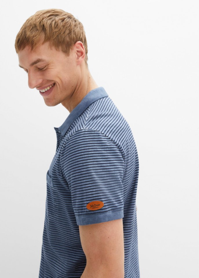 Poloshirt in gewaschener Optik, Kurzarm