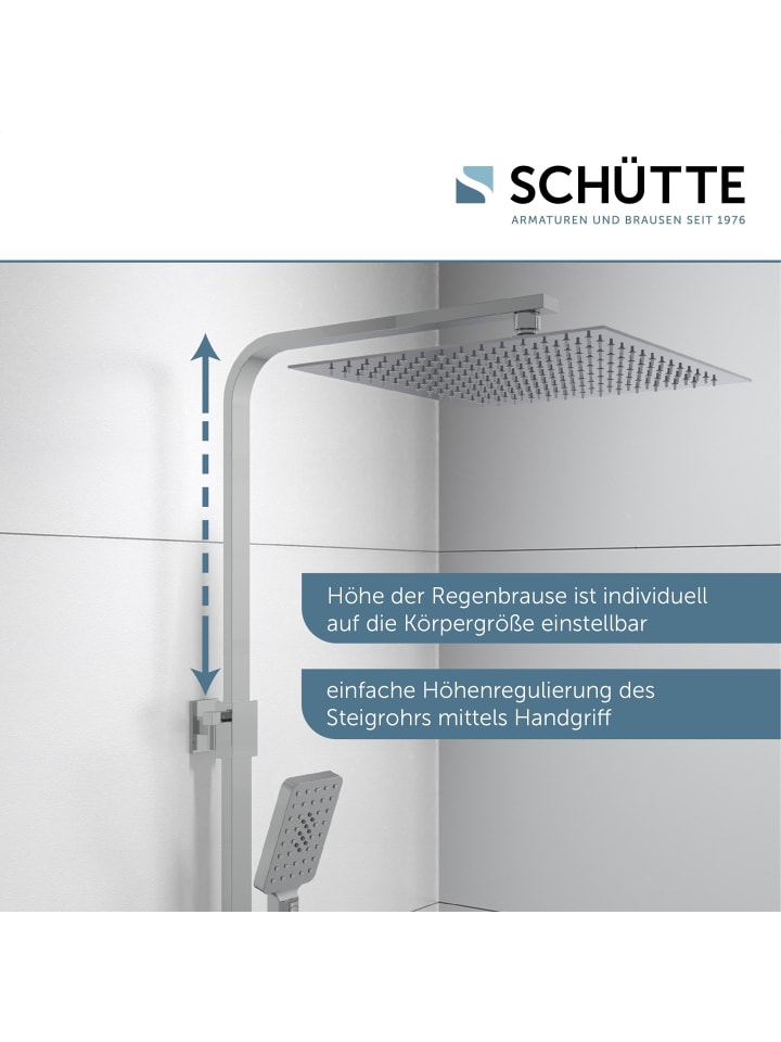 Schütte Duschset OCEAN in Chrom/Weiß, mit Thermostat - (L) 55 x (B) 35 x (H) 120 cm günstig kaufen onesize