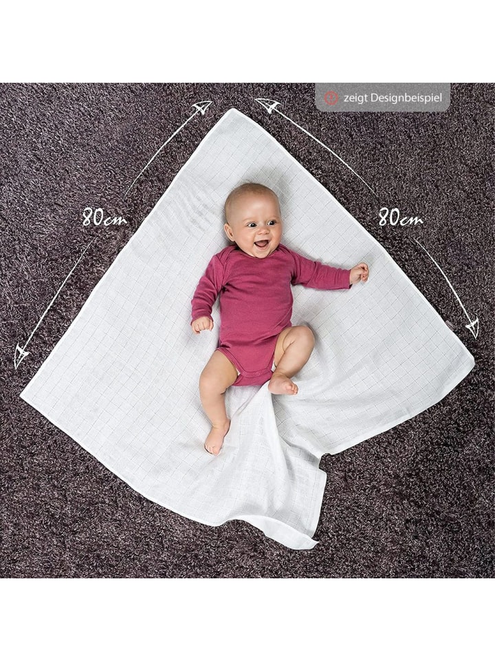 Makian Mullwindel / Mulltuch 3er Pack 80 x 80 cm - Modern in weiss,grau günstig kaufen onesize