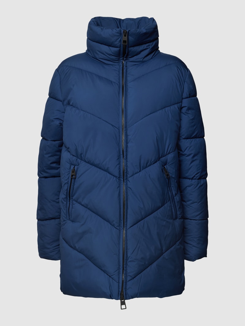Steppjacke mit Stehkragen in dunkelblau