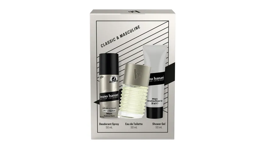 bruno banani Man Eau de Toilette + Duschgel + Deo Body Spray Geschenkpackung