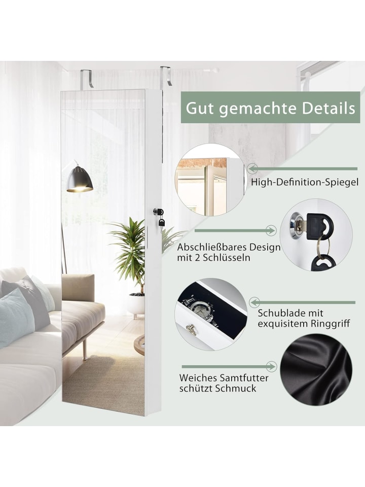 COSTWAY Schmuckschrank in Weiß günstig kaufen 36 cm
