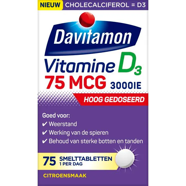 Davitamon D3-vitamiini 75mcg sulavat tabletit 75 kpl