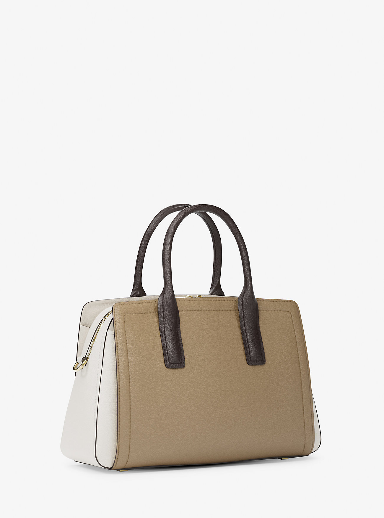 Torba Laila Medium Color-Block Pebbled Leather Satchel - HUSK MULTI