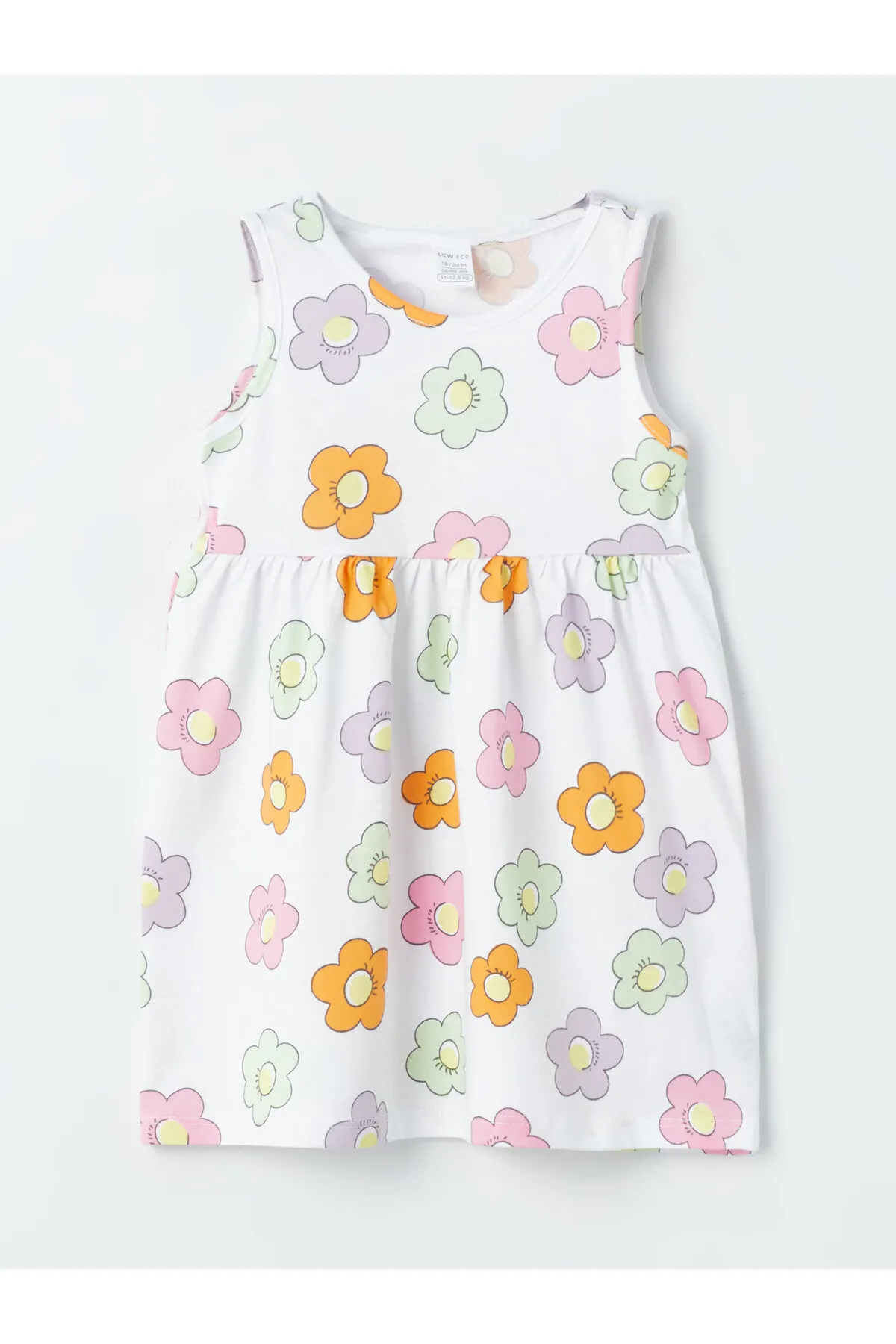 LC Waikiki  Gemustertes Babymädchenkleid mit Rundhalsausschnitt