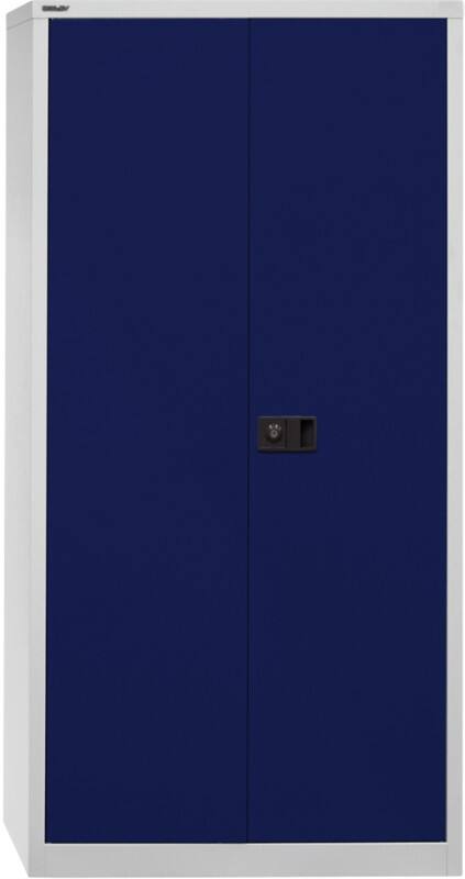 Bisley Flügeltürenschrank Universal Lichtgrau, Oxfordblau 914 x 400 x 1.950 mm