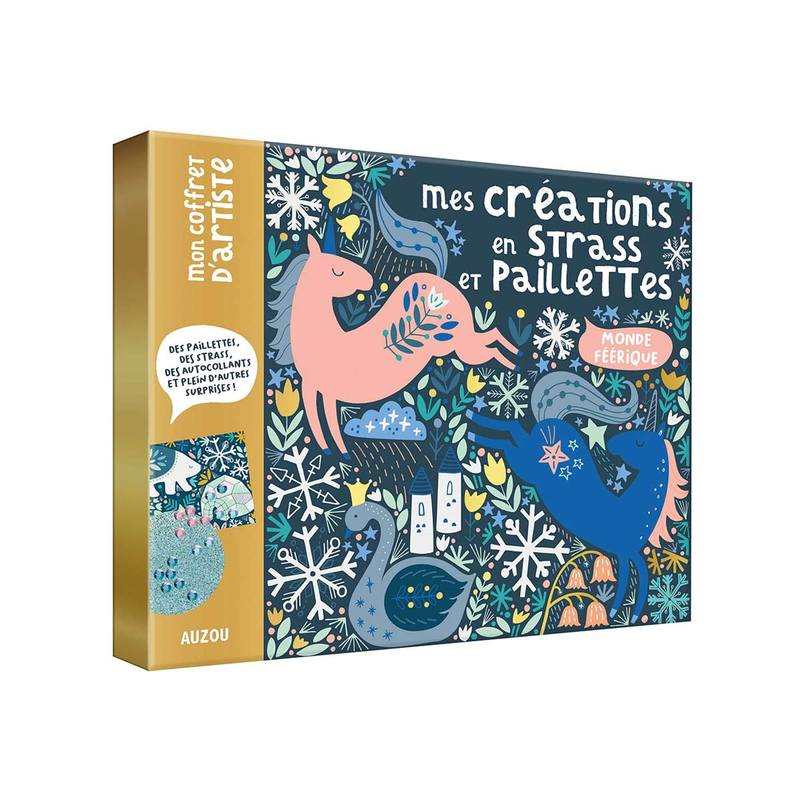 Coffret Mes créations en strass et paillettes - Auzou