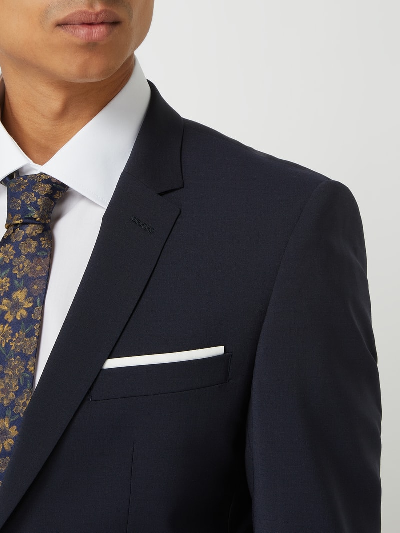 Extra Slim Fit 2-Knopf-Sakko mit Stretch-Anteil Modell 'Nate' in marineblau