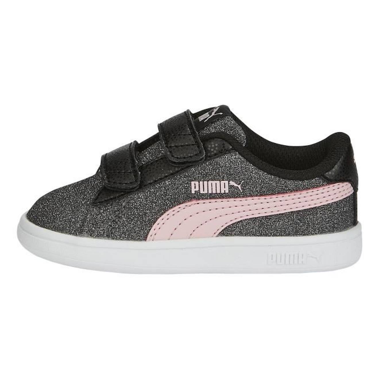 Basket Cuir Enfant Puma Smash V2 Glitz gris