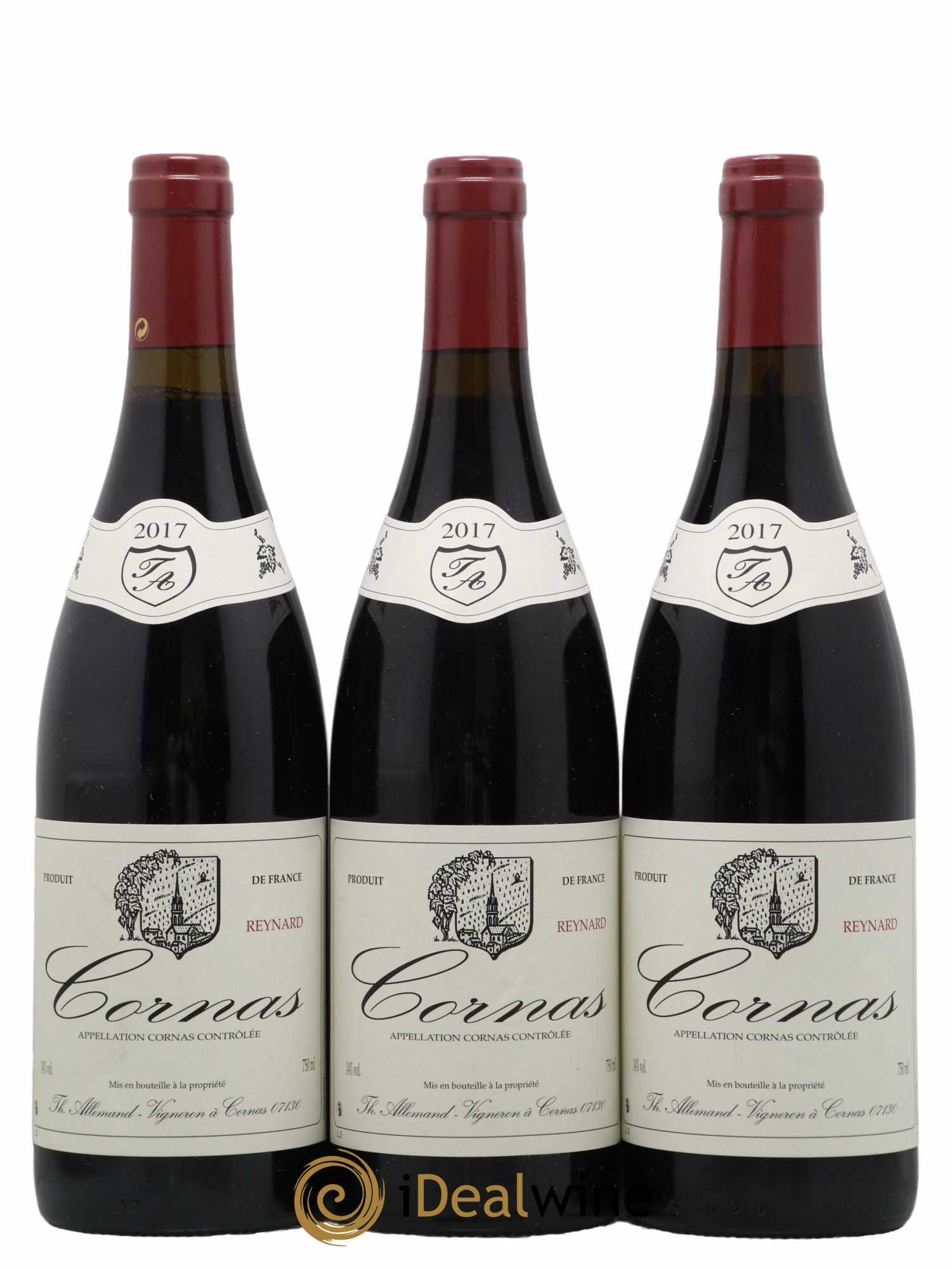 Cornas Reynard Thierry Allemand  2017 - Lot de 3 Bouteilles