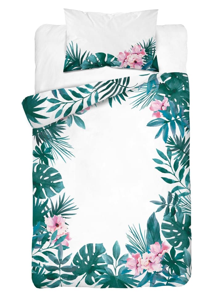 Carpe Sonno Wende-Bettwäsche Set Blätter in Mehrfarbig günstig kaufen 100 x 135 cm   40 x 60 cm