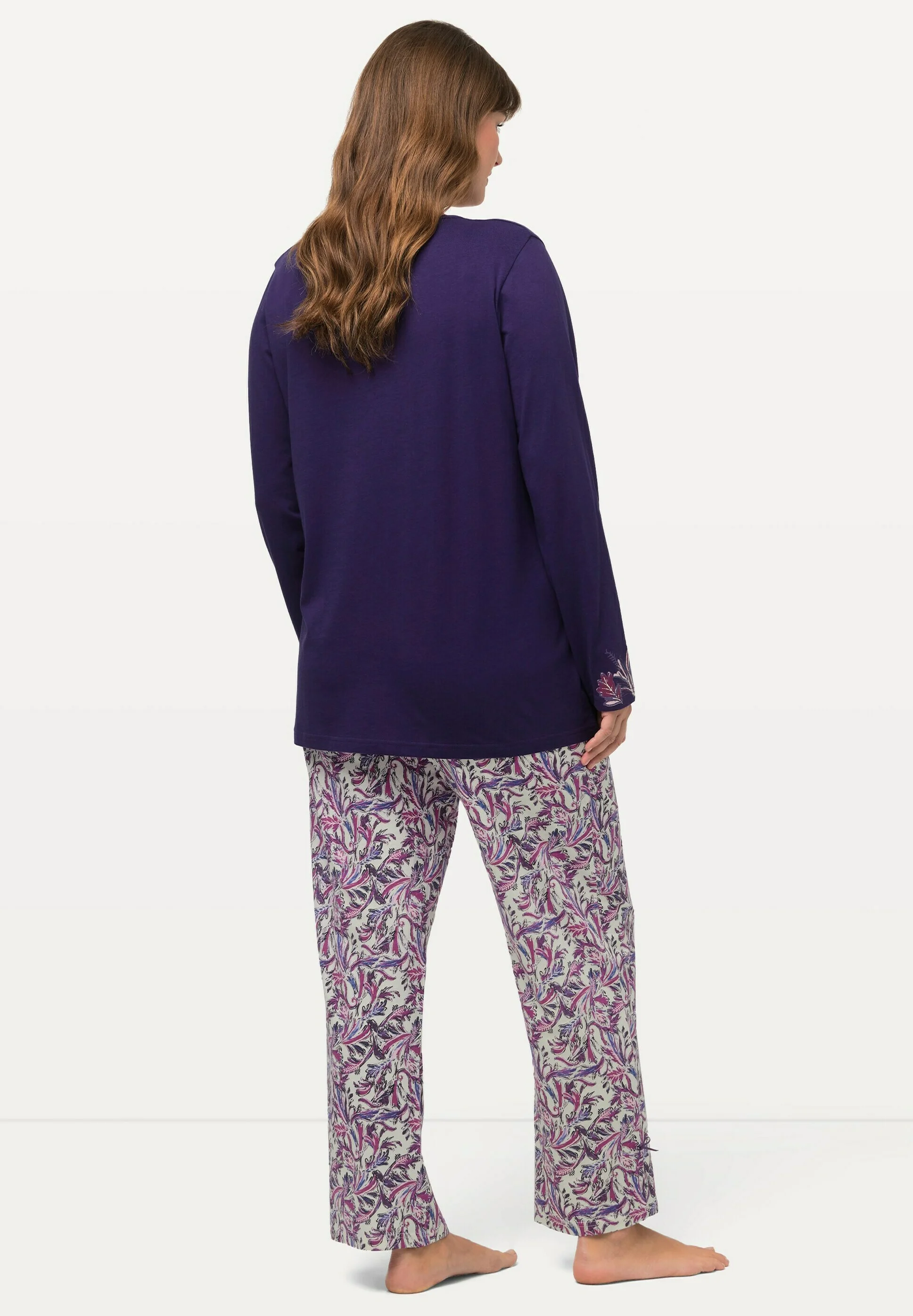 Ulla Popken LEAFY LONG SLEEVE - Pijama