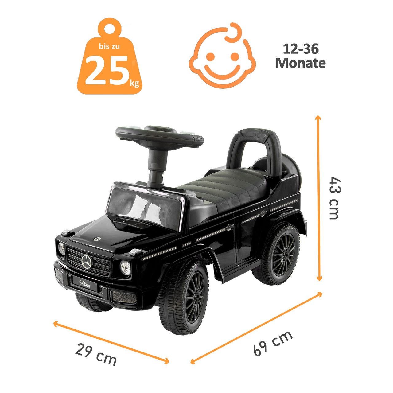 Lemodo Rutscherauto Mercedes G350d, schwarz