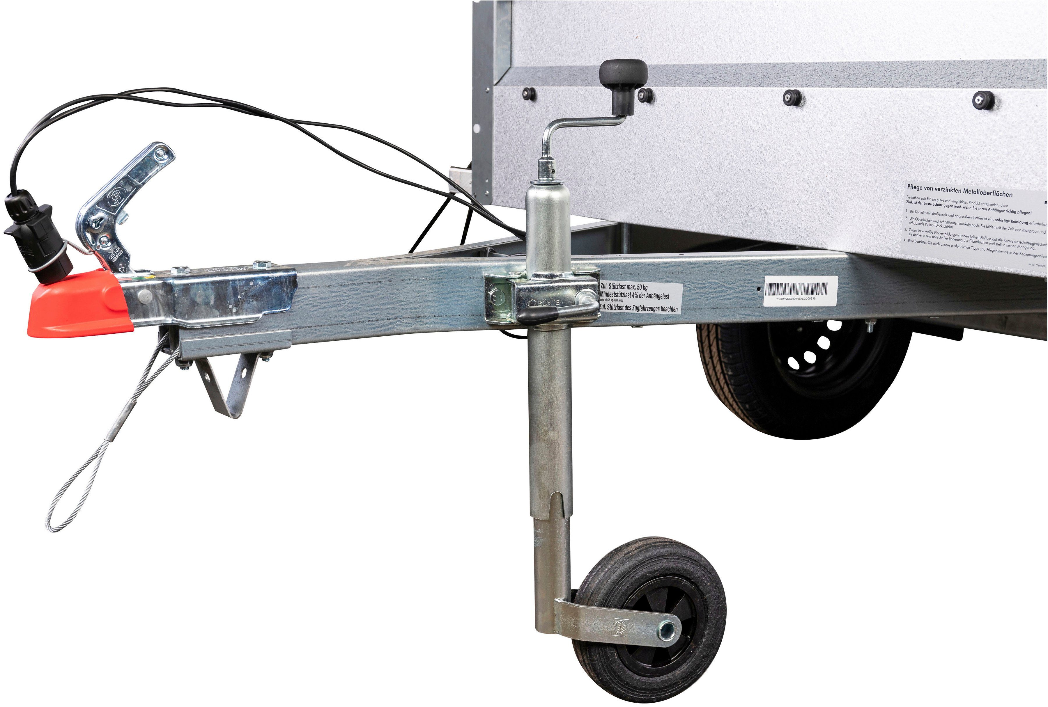 STEMA PKW-Anhänger BASIC Plus 750, max. 558 kg, Set, Tieflader, ungebremst mit Gitteraufsatz