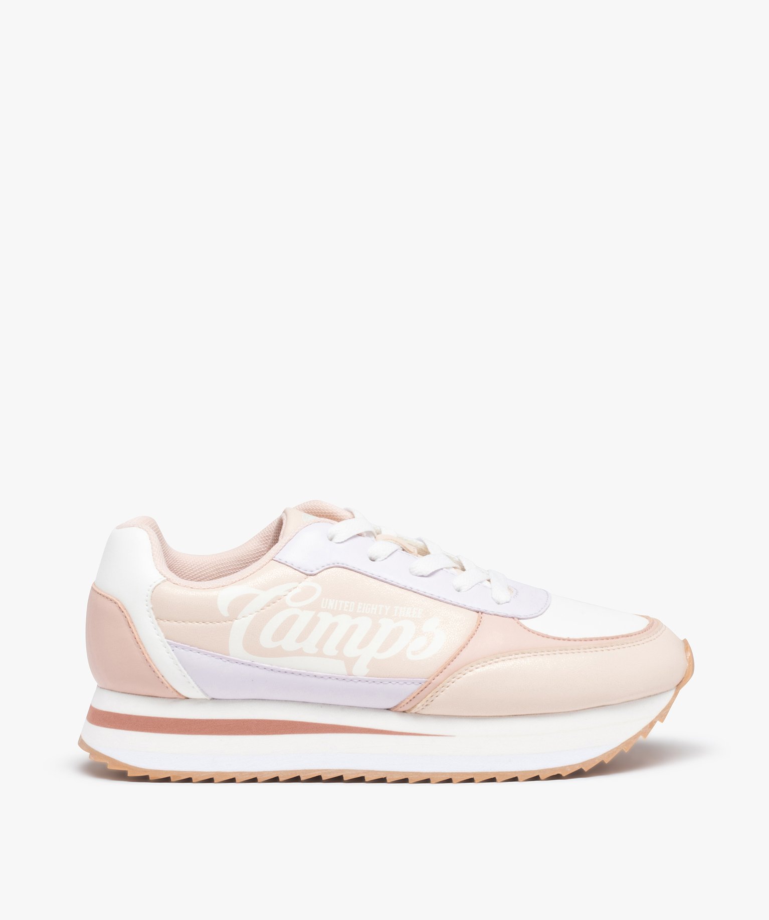 Baskets fille retro running plateforme – Camps United rose | GEMO