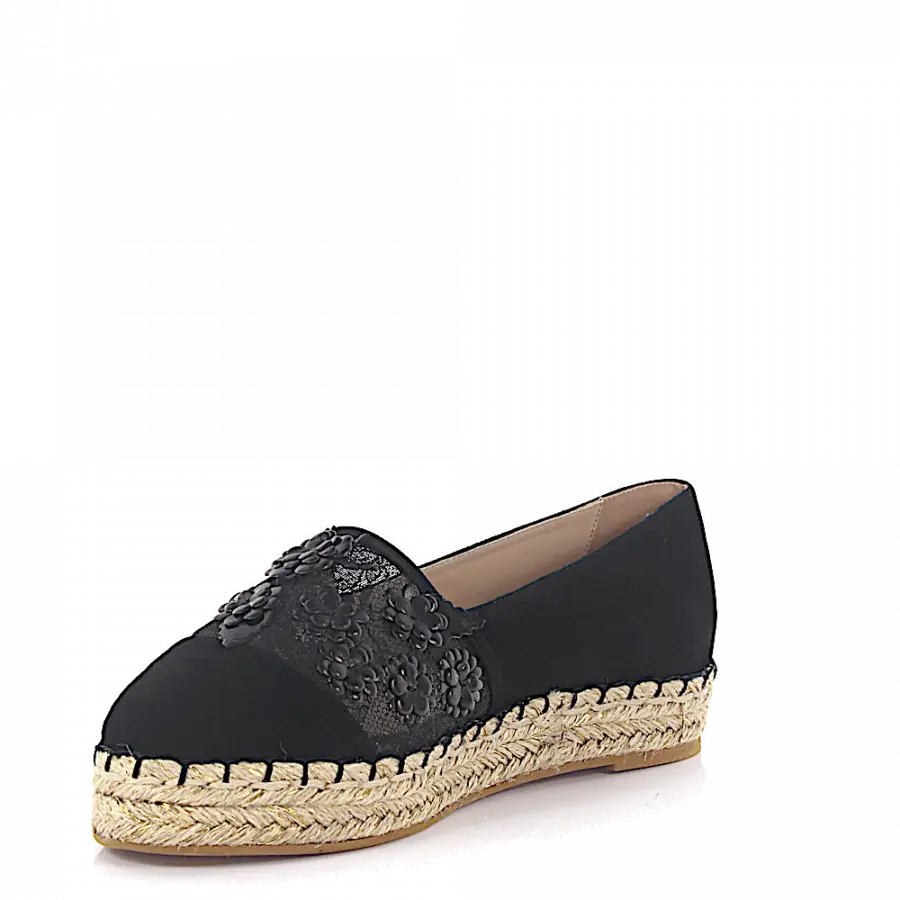 Elie Saab - Espadrilles Blumenmuster schwarz - schwarz