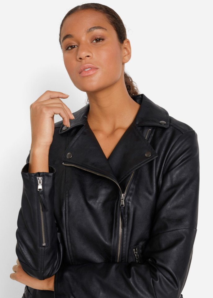 Lederimitat-Jacke