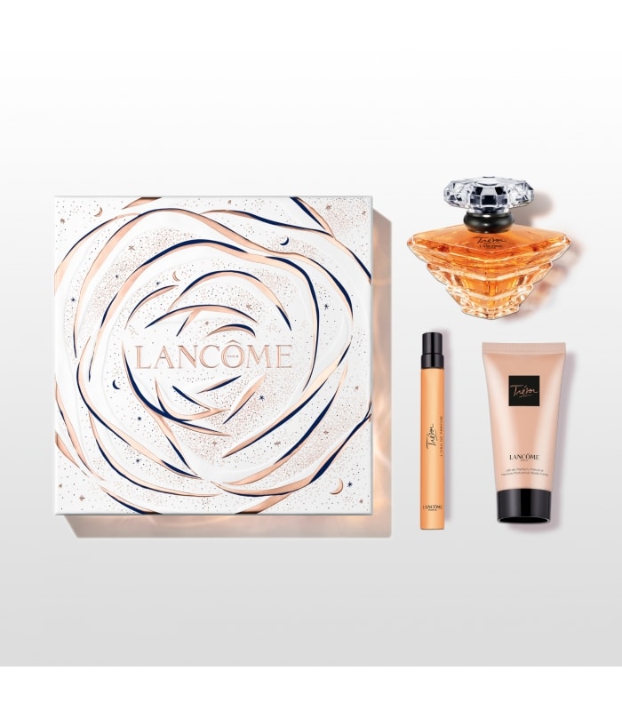 Lancôme-TRESOR-Coffret eau de parfum + lait de parfum + miniature