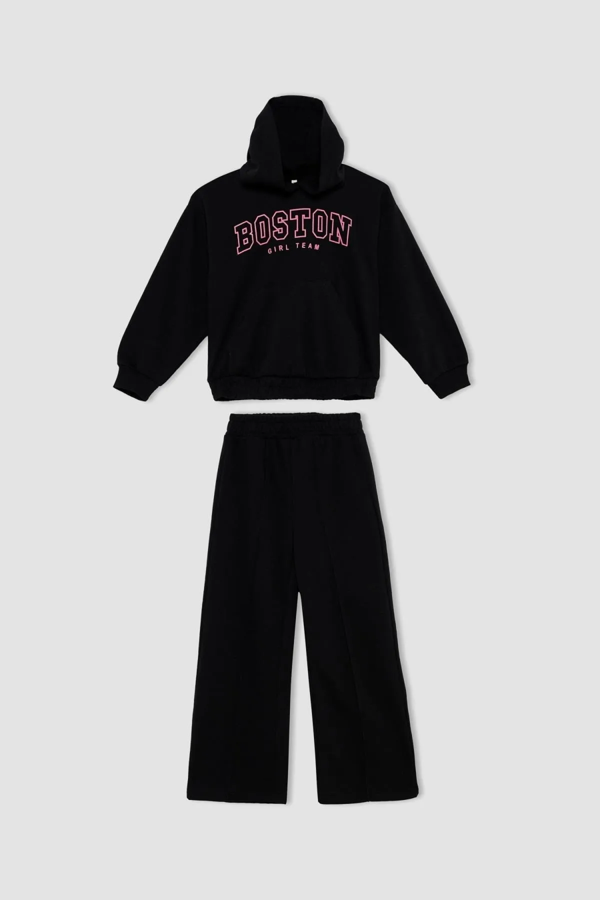 DeFacto  2-teiliges Set mit bedruckter Sweatshirt-Trainingshose für Mädchen mit Kapuze