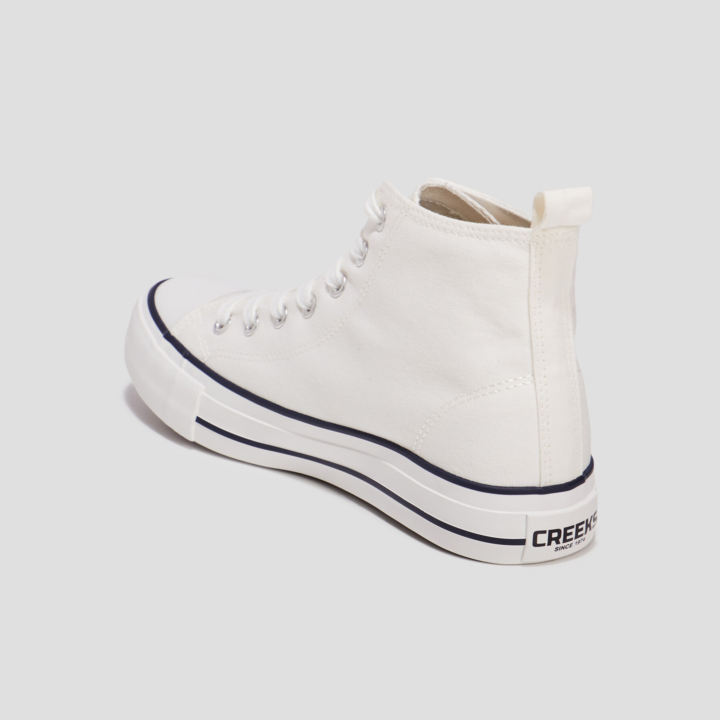 Baskets montantes en toile Creeks blanc femme | La Halle