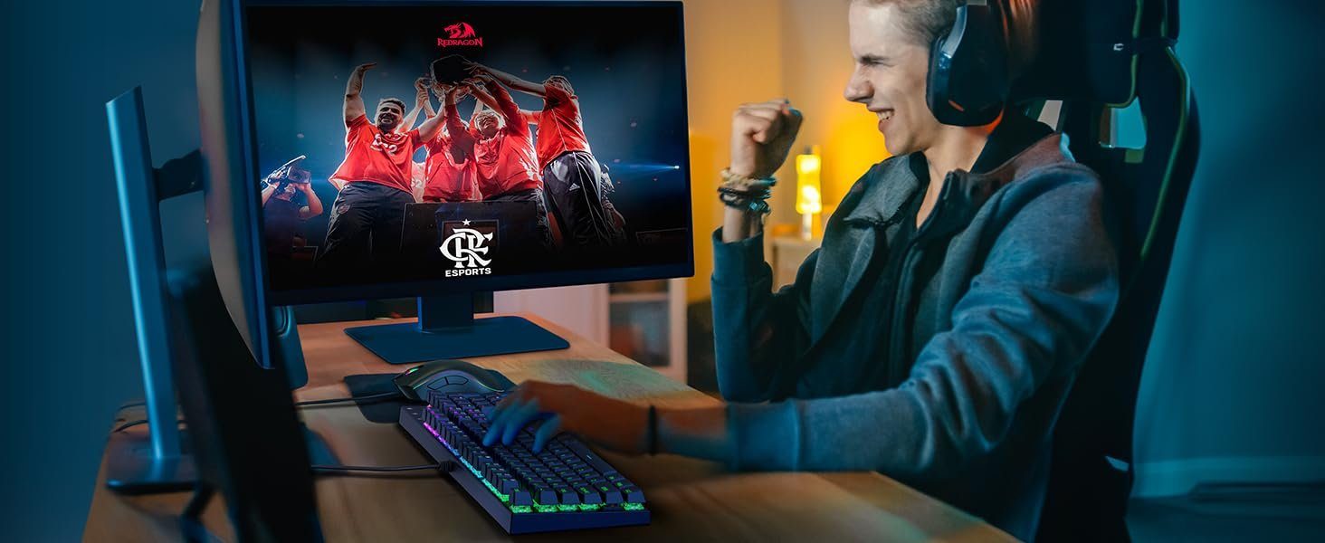 Redragon ET Mechanical Mechanische Gaming-Tastatur mit RGB Beleuchtung Tastatur (QWERTZ Layout, 105 Tasten, Programmierbar, Kabelgebunden, RGB Beleuchtung)