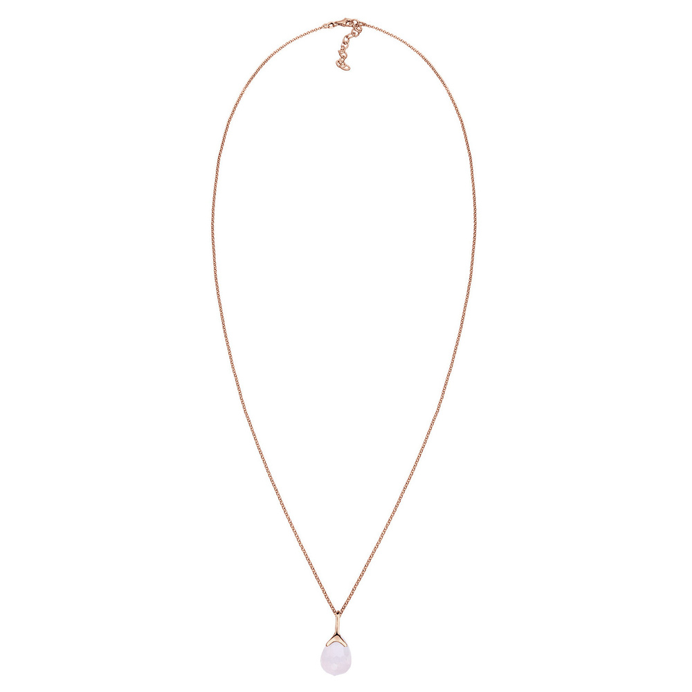 Elli Elli Collier Zart Tropfen Rosenquarz 925 Silber rosé vergoldet collier