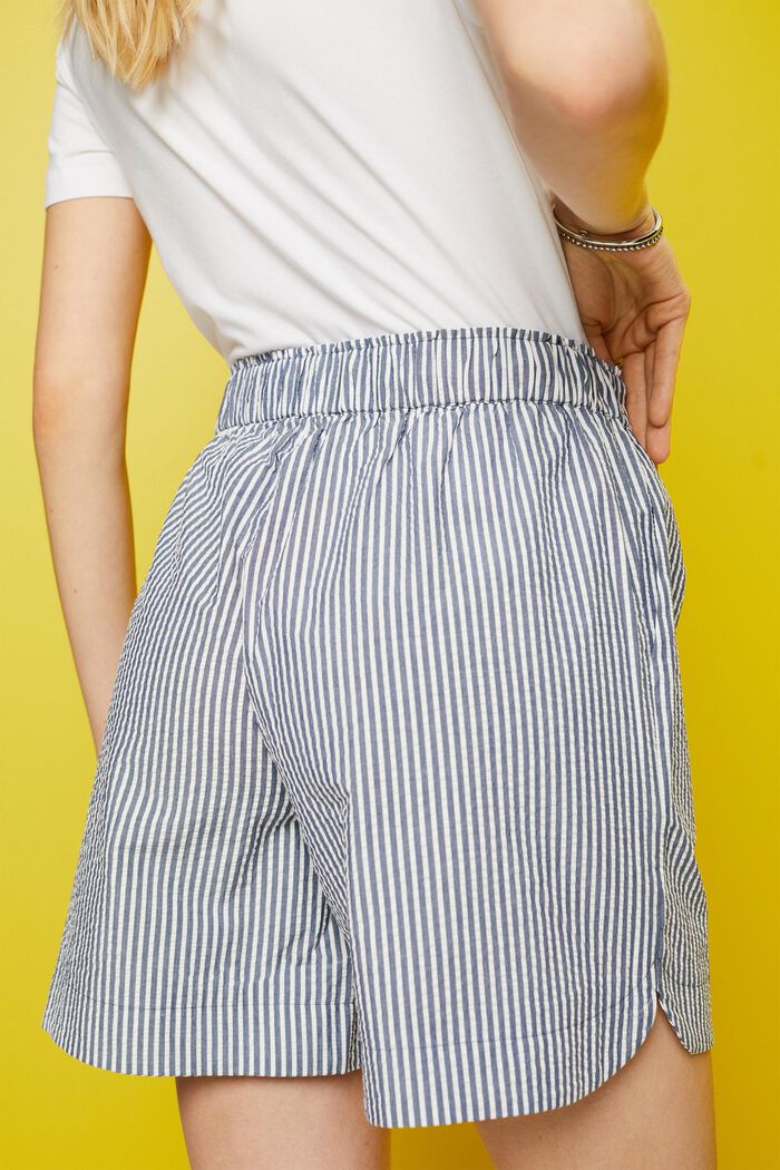 Seersucker-Shorts mit Streifen, 100 % Baumwolle