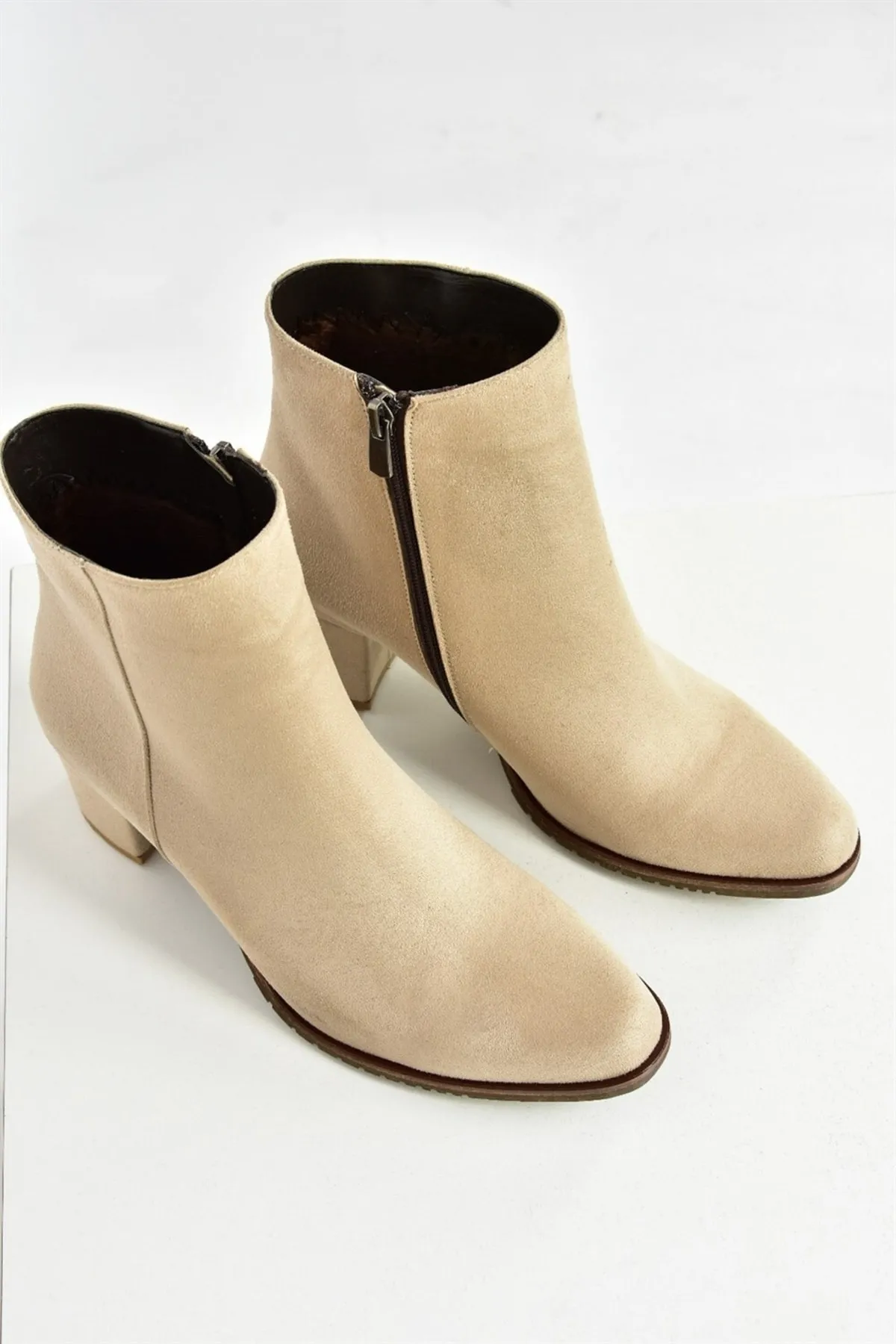 Fox Shoes  Beige/braune Wildleder-Damenstiefel G654013102