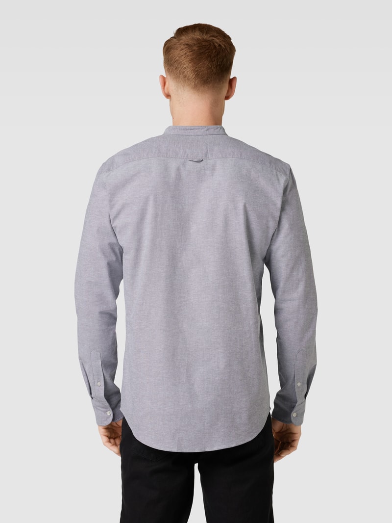 Freizeithemd mit Label-Stitching in dunkelgrau