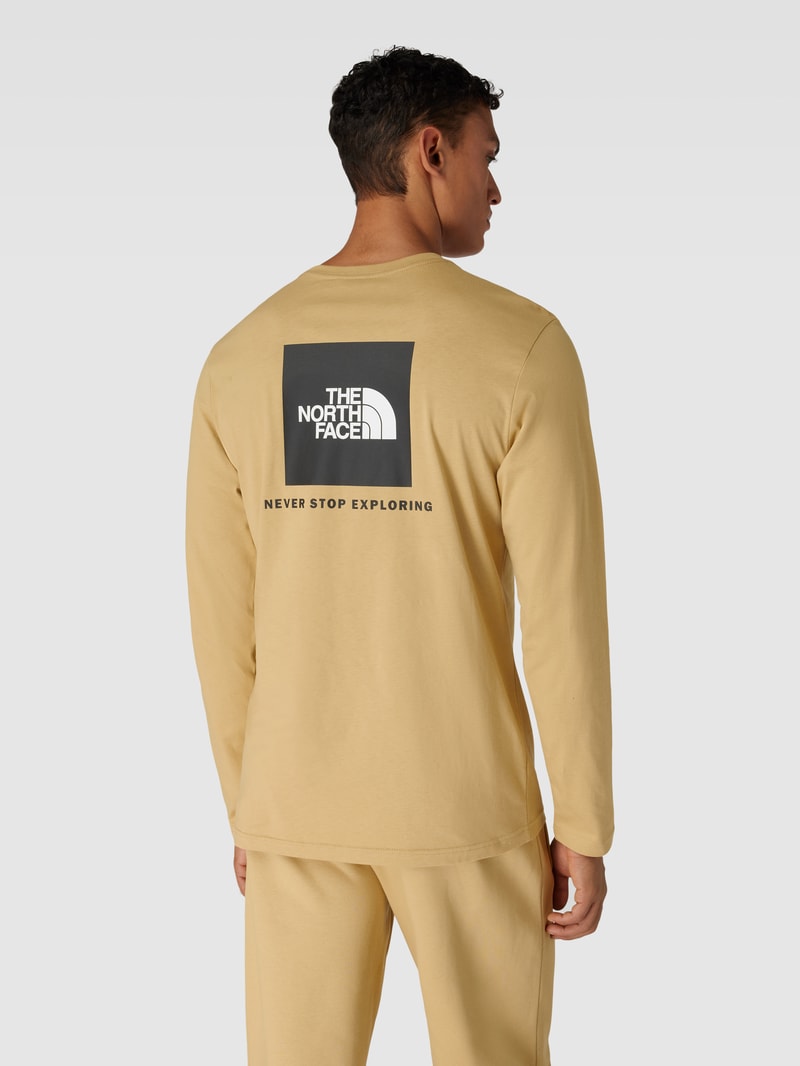 Longsleeve mit Label-Print Modell 'RED BOX' in beige