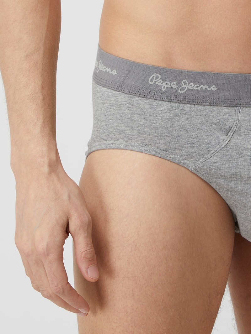 Slip im 3er-Pack in mittelgrau meliert