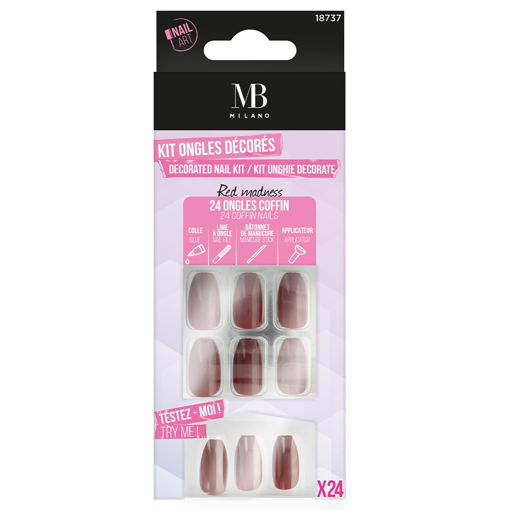 Mb Milano 24 FAUX-ONGLES DÉCORÉS FAUX-ONGLES