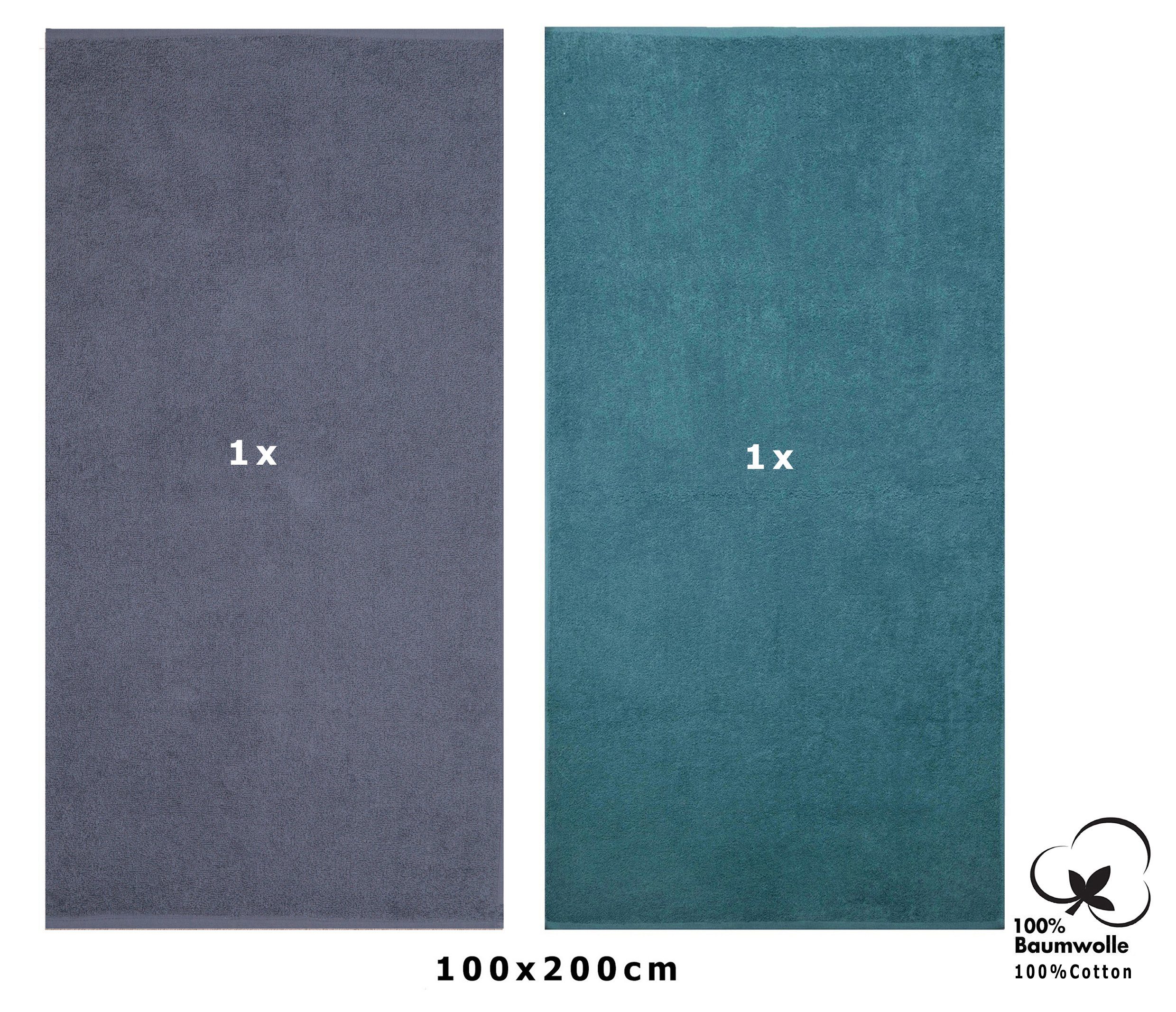 Betz Badetuch 2 Stück groß XXL Berlin Größe 100 x 200 cm, 100% Baumwolle