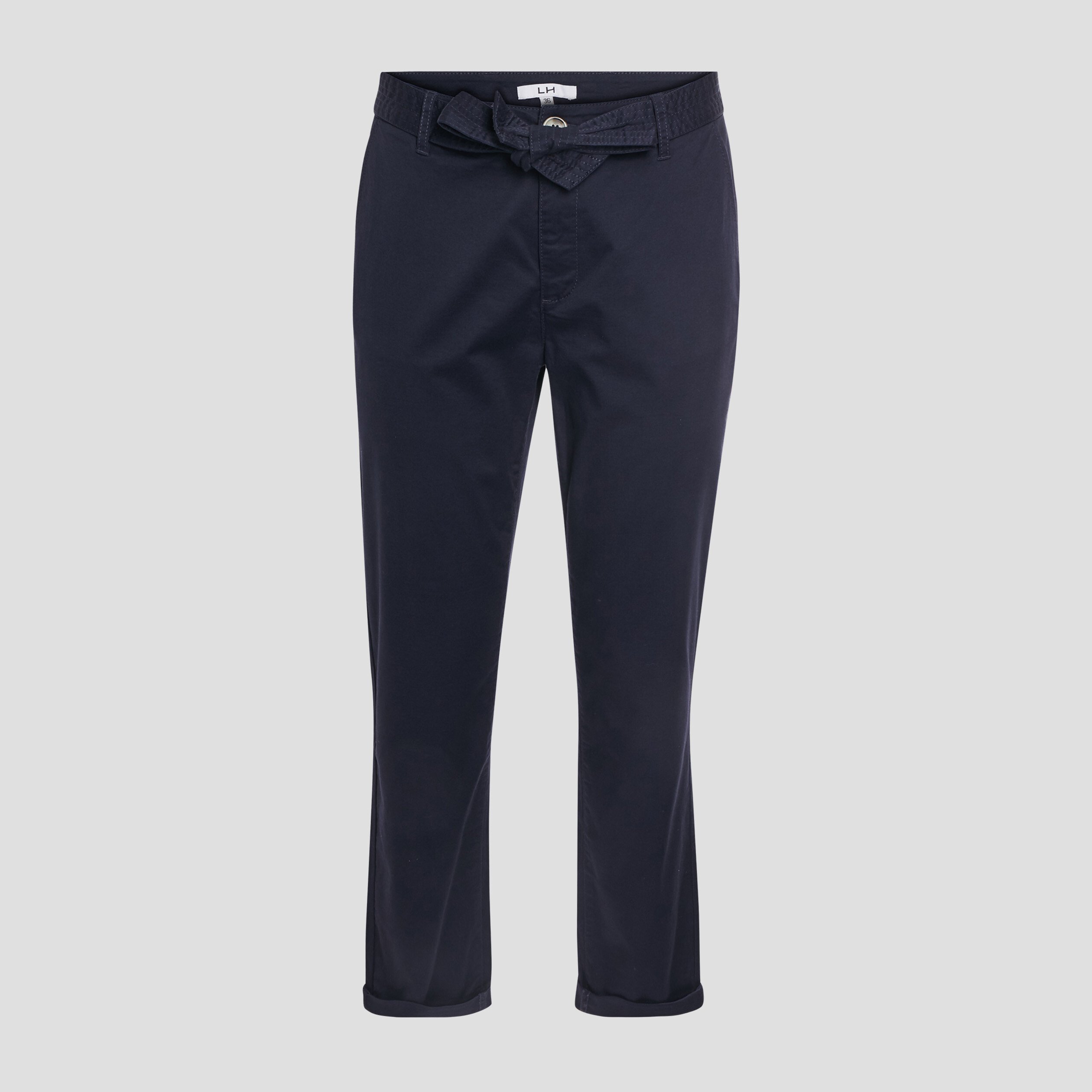 Pantalon chino ceinturé 7 8ème bleu marine femme | La Halle