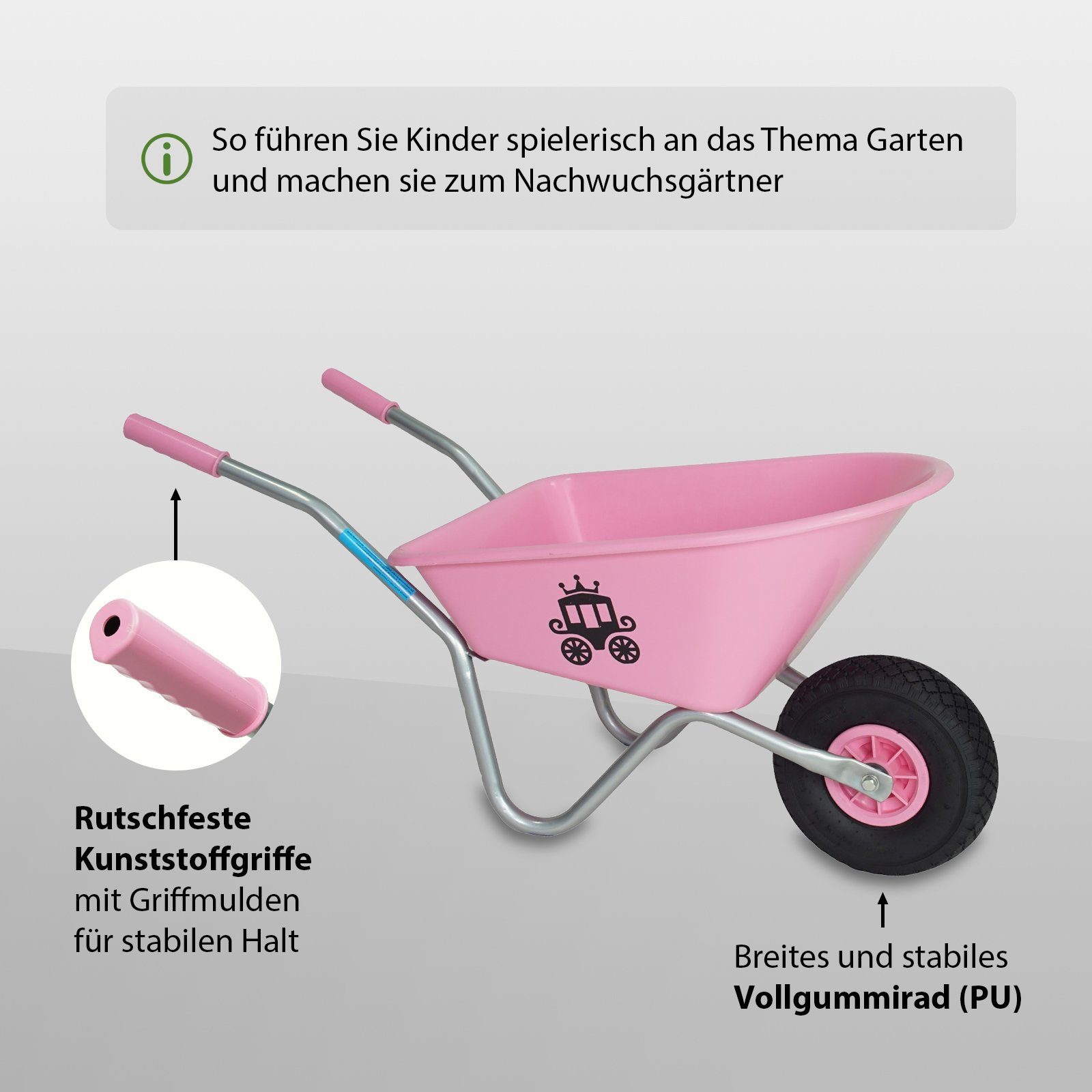 TRUTZHOLM Schubkarre Kinderschubkarre Schubkarre für Kinder Schiebkarre Gartenkarre nach