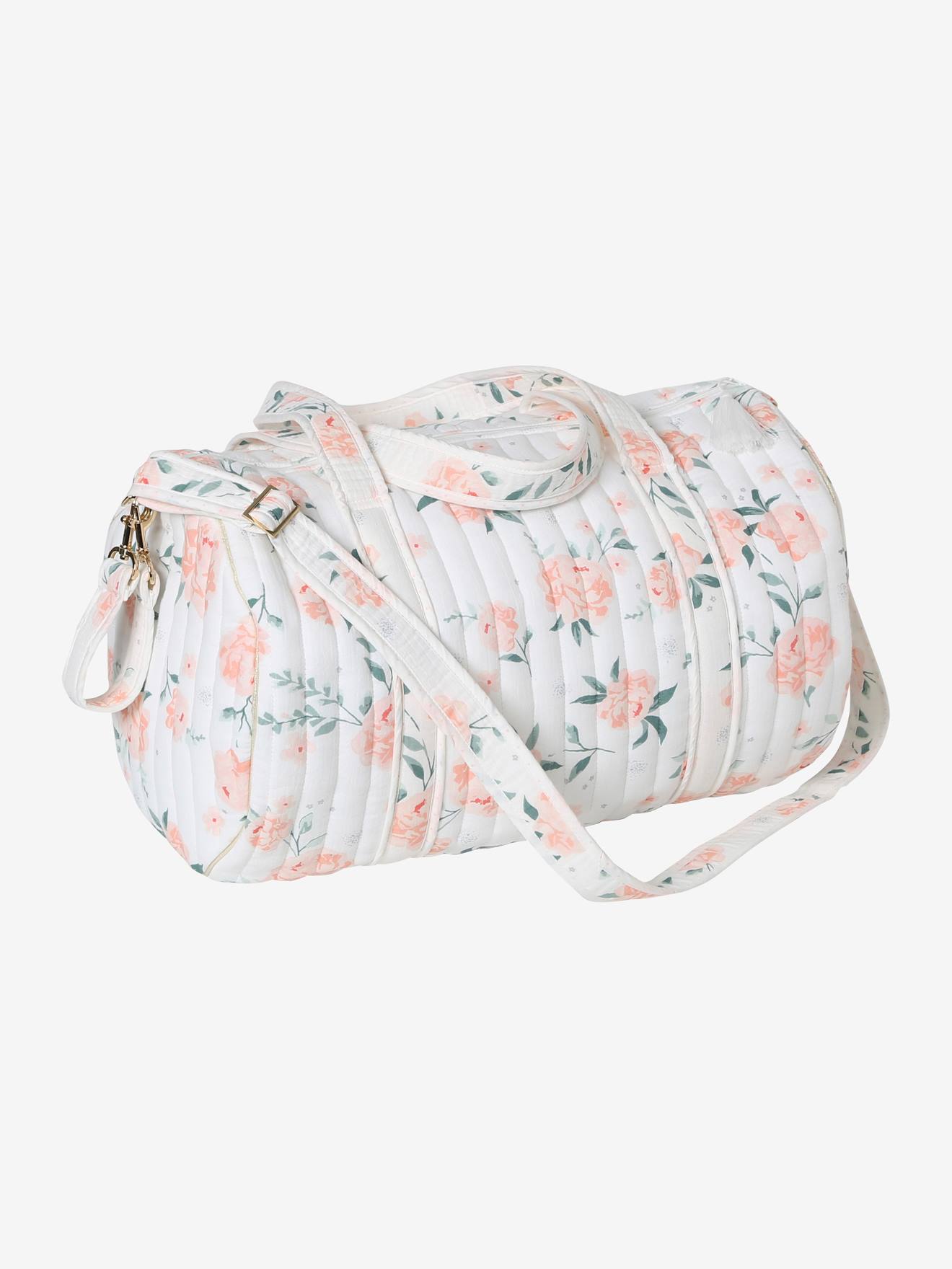 Vertbaudet Wickeltasche BABY ROLL aus Musselin, personalisierbar - zartrosa