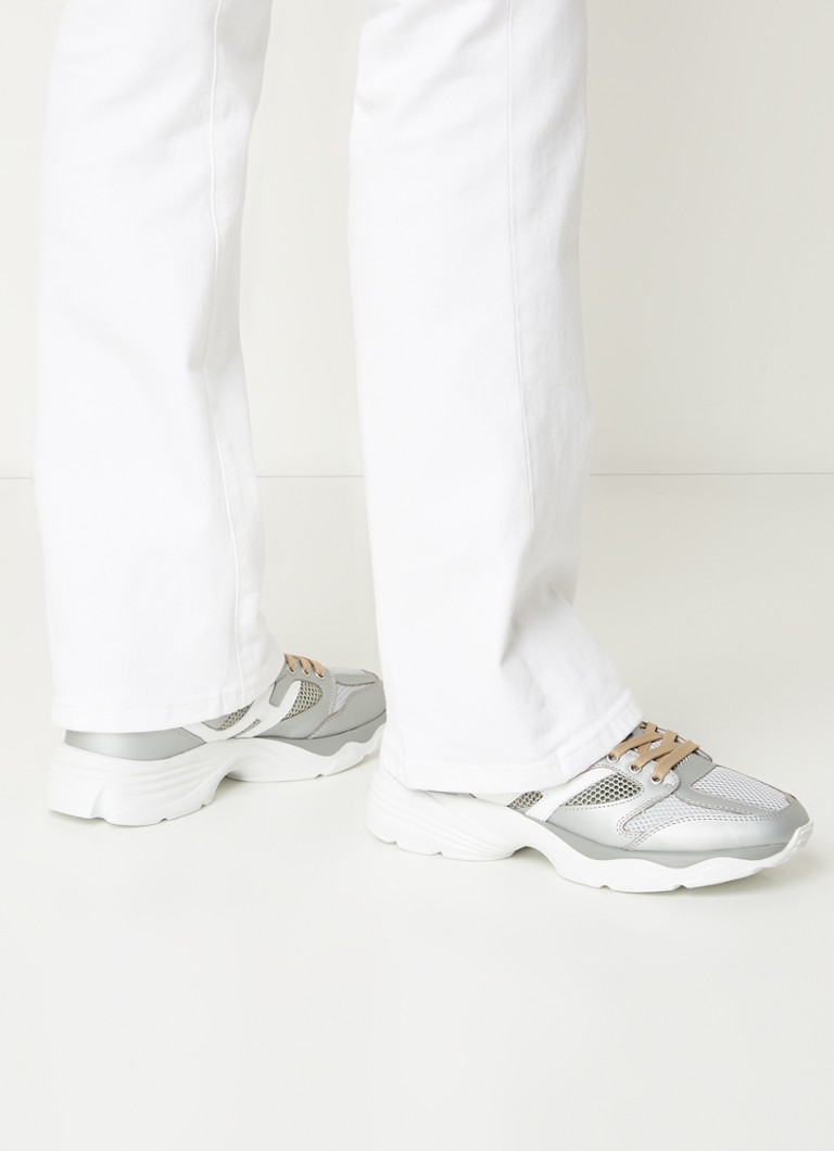 Teniși Hogan Jogger H665 din piele cu detalii din plasă.