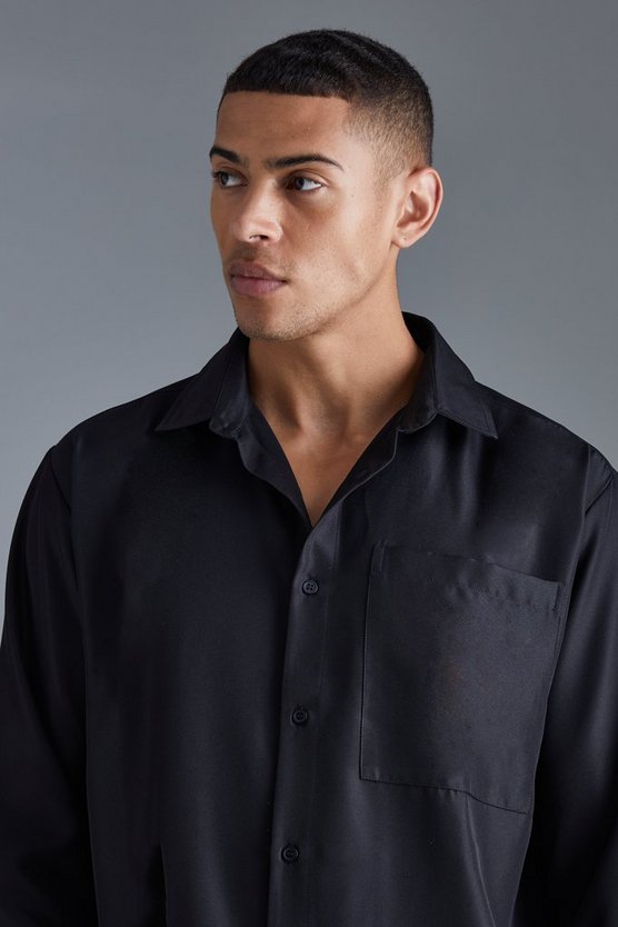 Weiches Twill-Hemd mit Oversize Taschen